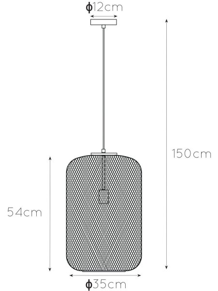 Lucide 45385/35/02 - Висящ полилей MESH 1xE27/40W/230V месинг