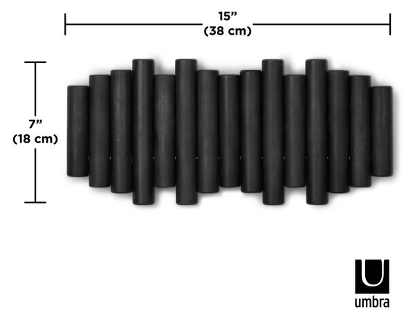 UMBRA Закачалка за стена “PICKET RAIL“ - цвят черен