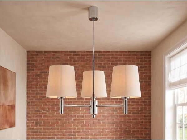 Brilagi - Полилей на прът MONTE 3xE27/60W/230V бежов/лъскав хром