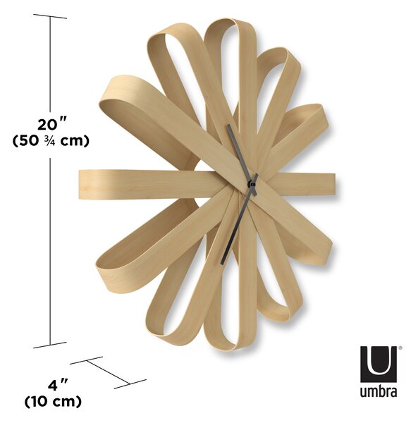 UMBRA Дървен часовник за стена “RIBBONWOOD“