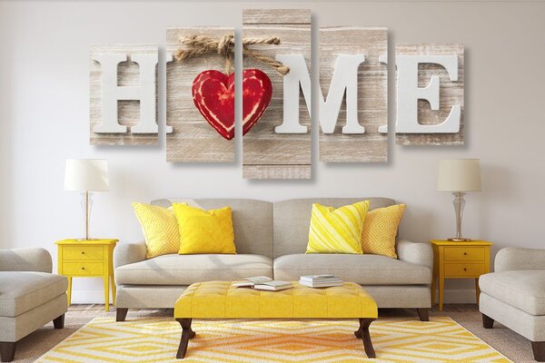 Картини от 5 части – С надпис Home