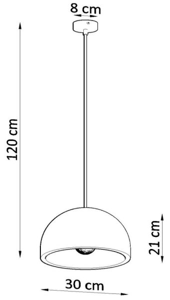 Sollux SL.0847 - Висящ полилей PABLITO 1xE27/60W/230V бетон