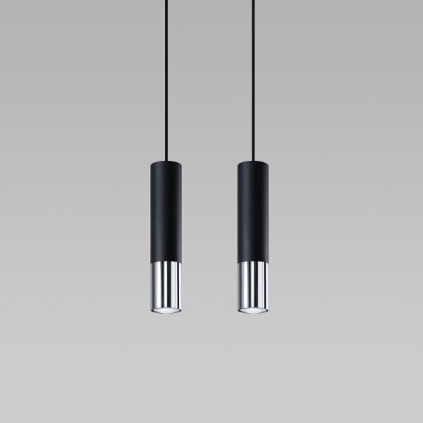 Sollux SL.0941 - Пендел LOOPEZ 2xGU10/10W/230V черен/хром