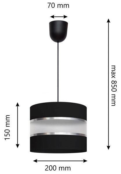 Висящ полилей HELEN 1xE27/60W/230V черен