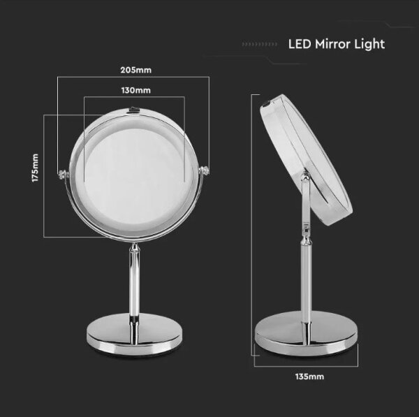 LED Козметично огледало LED/3W/6V 4xAA IP44