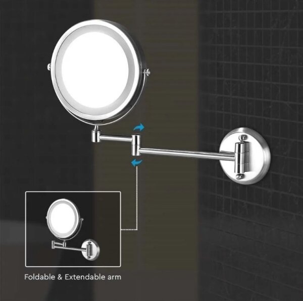 LED Стенно козметично огледало LED/3W/6V IP44