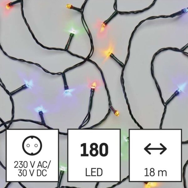LED коледна външна гирлянда 180xLED/23m IP44 многоцветна