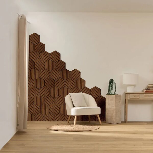 Комплект декоративен панел atmosphera Colva, MDF, 30x26 cm, 3 бр - Светло дърво
