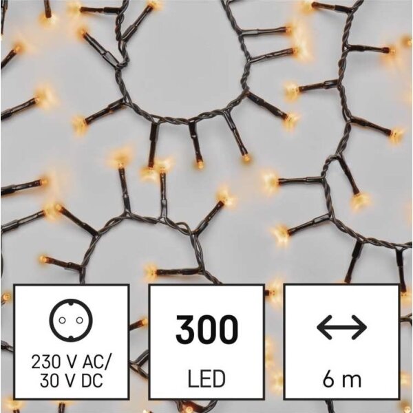 LED Екстериорни Коледни лампички 300xLED/11м IP44 винтидж