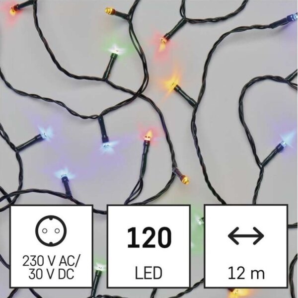 LED външен гирлянд 120xLED/8 режима 17m IP44 многоцветен