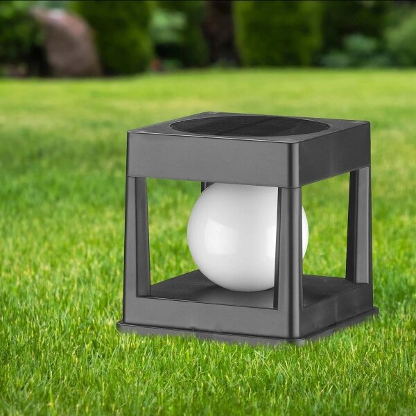 LED соларно осветително тяло CUBO LED/3,7V 1200 mAh IP44 черно