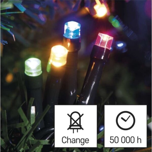 LED външен гирлянд 120xLED/8 режима 17m IP44 многоцветен
