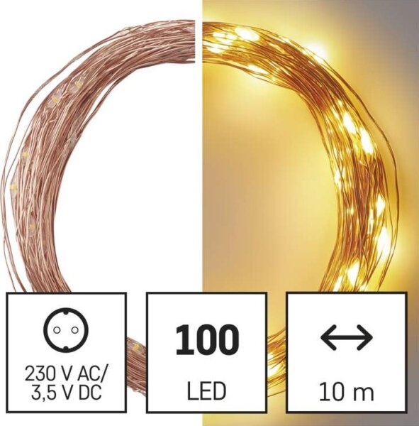 LED Екстериорни Коледни лампички 100xLED/15м IP44 топло бяло