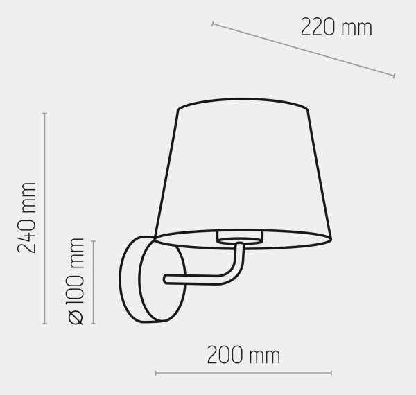 Аплик MAJA 1xE27/15W/230V сив