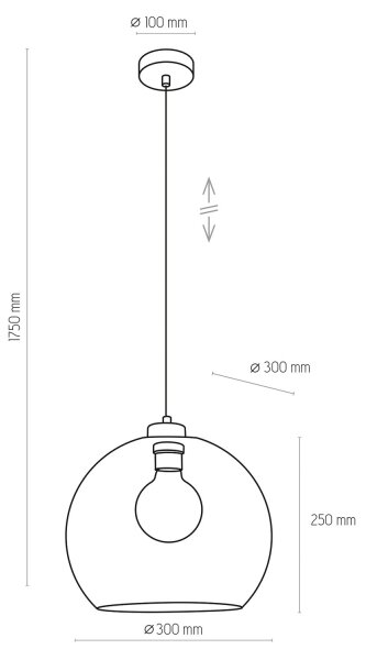 Висящ полилей CUBUS 1xE27/60W/230V син