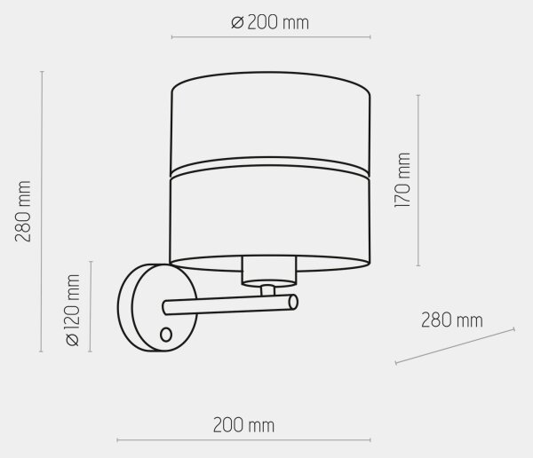 Аплик HILTON 1xE27/15W/230V месинг/черен