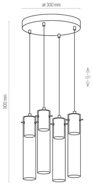 Висящ полилей LOOK GRAPHITE 4xGU10/50W/230V