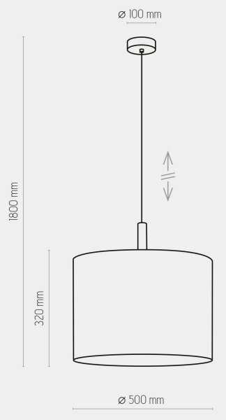 Висящ на въже полилей DEVA 1xE27/25W/230V бяла