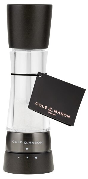 COLE & MASON Мелничка за сол “DERWENT BLACK WOOD“ - 19 см. - с механизъм за прецизност - цвят черен