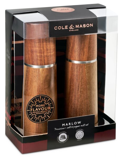 COLE&MASON Комплект мелнички за сол и пипер “MARLOW ACACIA“ - 18,5 см