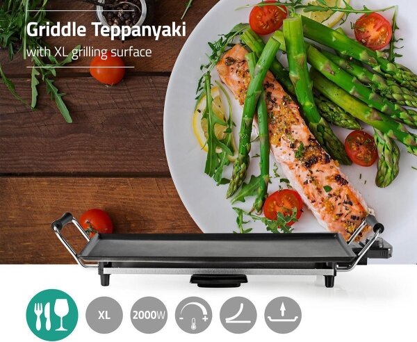 Nedis FCTE110EBK50 - Настолна скара Teppanyaki 2000W/230V