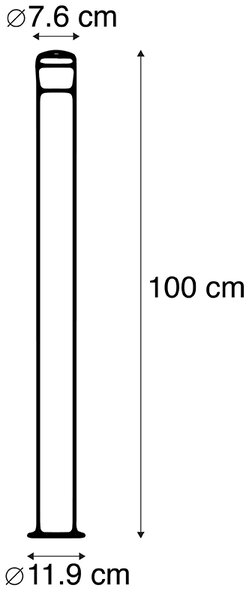 Модерна външна лампа черна 100 см IP44 с LED - Roxy