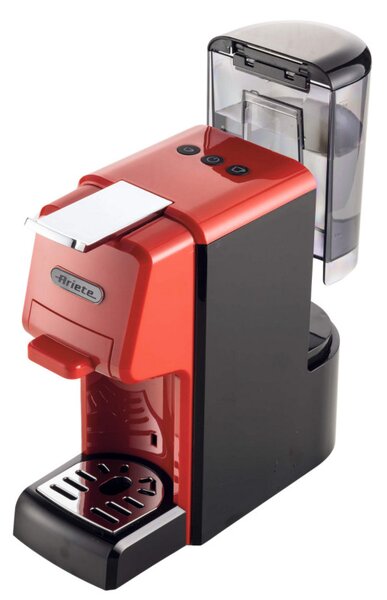 Еспресо машина за мляно кафе и капсули 4в1 Ariete 1304/12, 1350W, 19 bar, 0.7 л, Автоматично изключване, Регулируема основа, Червен
