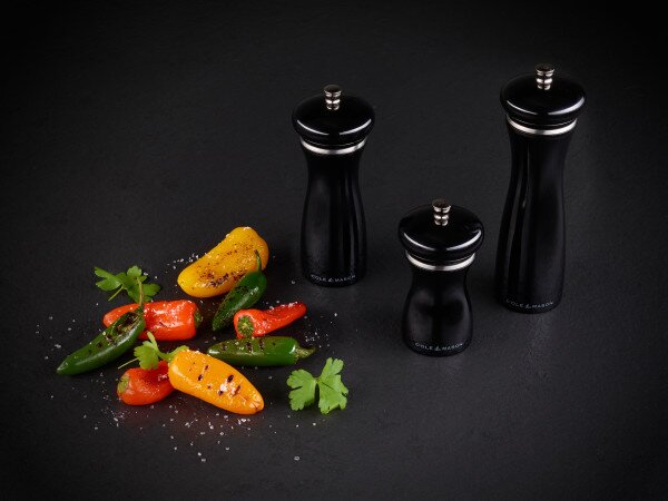 COLE&MASON Мелничка за сол “SHERWOOD BLACK GLOSS“ - 20 см. - цвят черен