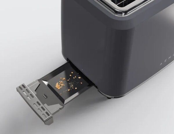 Тостер за хляб AENO ATS0001G, 930W, 7 степени, Сензорно управление, Обратен таймер, Защита при засядане, Тих, Сив