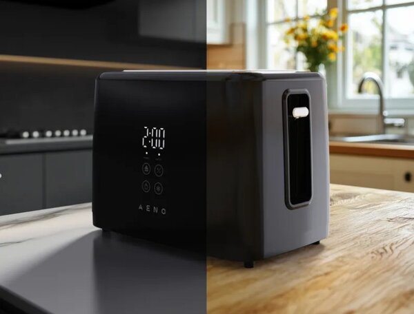 Тостер за хляб AENO ATS0002B, 930W, 7 степени, Сензорно управление, Обратен таймер, Защита при засядане, Тих, Черен
