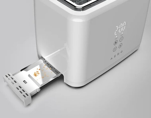Тостер за хляб AENO ATS0002W, 930W, 7 степени, Сензорно управление, Обратен таймер, Защита при засядане, Тих, Бял