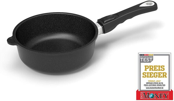 AMT Gastroguss Тиган дълбок индукционен Ø 20 см, височина 7 см, с мобилна дръжка