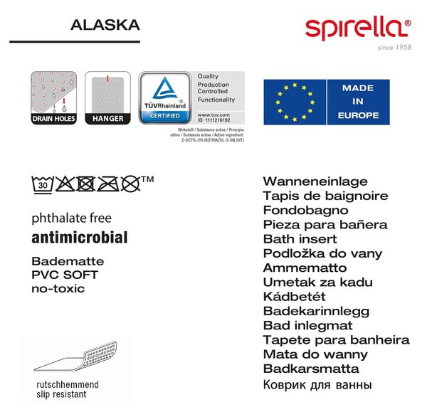 Подложка против хлъзгане за вана 36x71 cm Alaska – Spirella