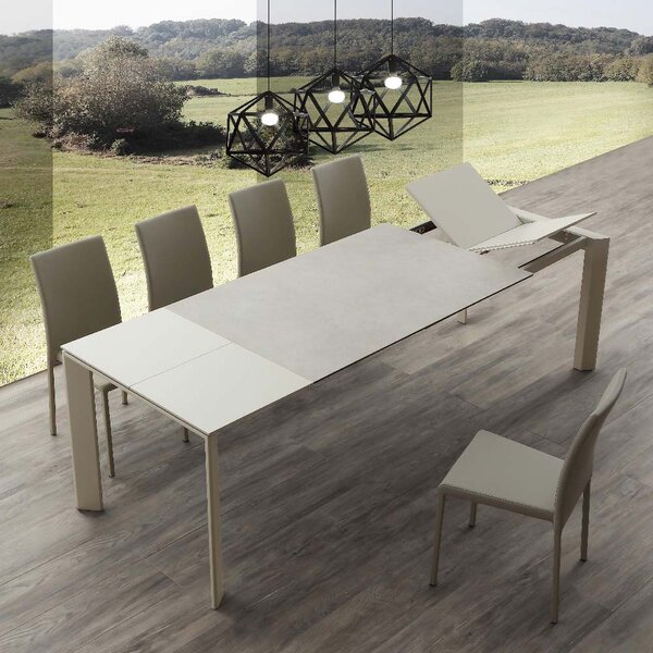 РАЗТЕГАТЕЛНА ТРАПЕЗНА МАСА CERAMIC DUO 637 СИВ БЕТОН 140-240X90см