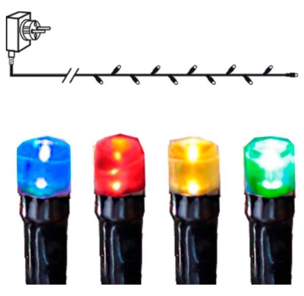 Eglo 410711 - Външен LED гирлянд, LED серия, 80xLED, 8m, IP44, многоцветен