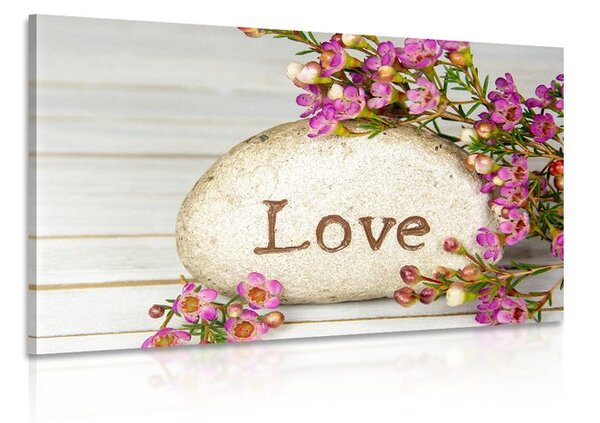 Картина на платно – С надпис на камък Love