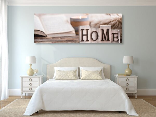 Картина на платно – Дървени букви с надпис Home