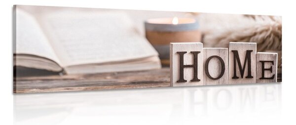 Картина на платно – Дървени букви с надпис Home