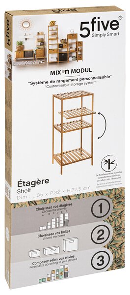 Етажерка за баня 35x32x77,5 см БАМБУК 5five