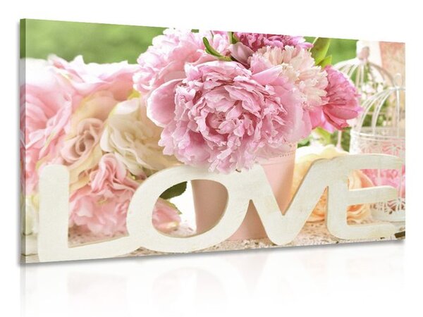 Картина на платно – С романтичен надпис Love