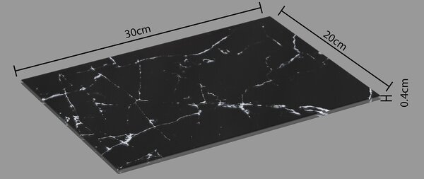 Дъска/Плато 30x20x0,4см BLACK MARBLE 5five