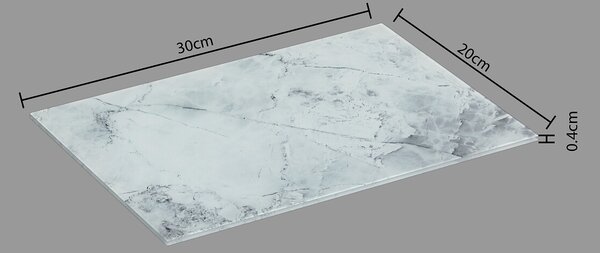 Дъска/плато 30x20x0,4см WHITE MARBLE 5five