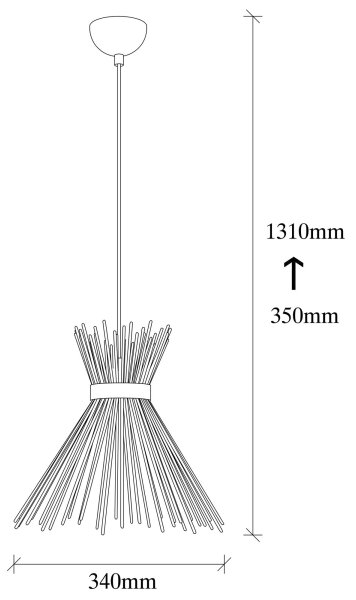 Висящ полилей KIRPI 1xE27/40W/230V черен