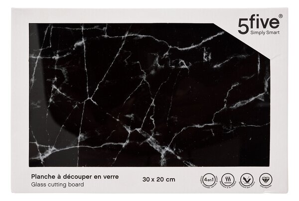 Дъска/Плато 30x20x0,4см BLACK MARBLE 5five