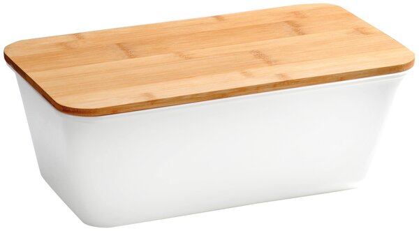 Кутия за хляб с дъска за рязане 35x13,5x20см, бяла KESPER