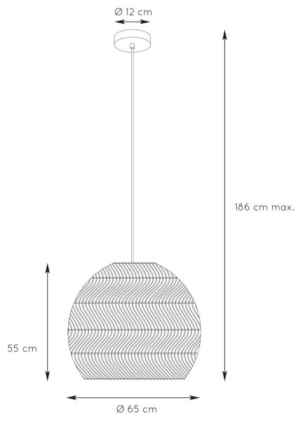 Lucide 03437/60/44 - Висящ полилей MOLOKO 1xE27/40W/230V Ø 65см