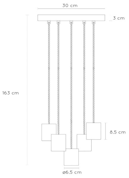 Lucide 20416/15/65 - Висящ полилей GELKA 5xE27/40W/230V