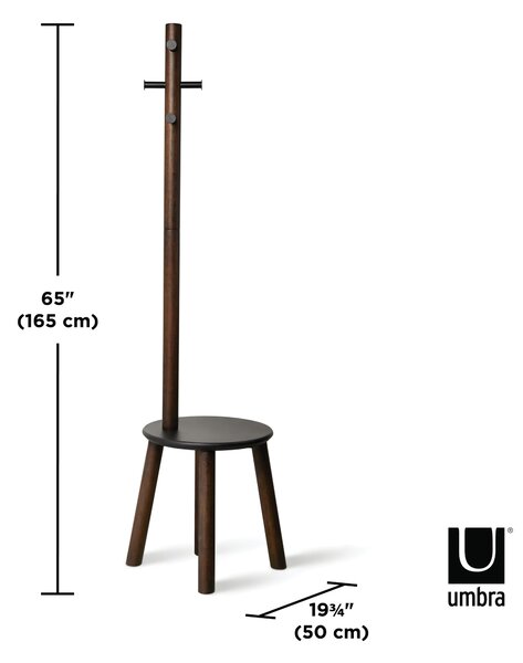 UMBRA Закачалка със стол “PILLAR STOOL“ - цвят орех