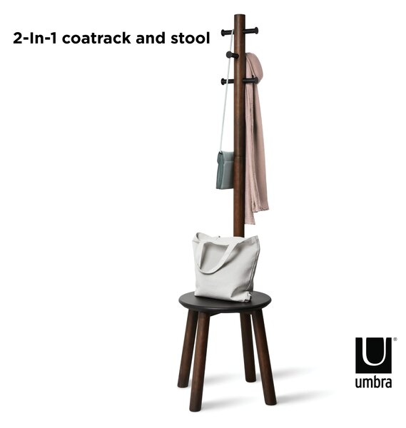 UMBRA Закачалка със стол “PILLAR STOOL“ - цвят орех