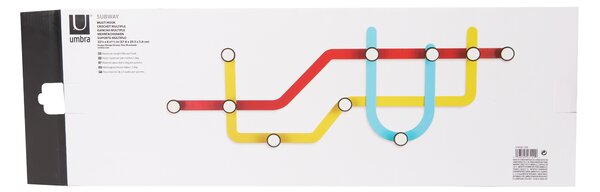 UMBRA Закачалка за стена “SUBWAY“ в 3 цвята - жълто, синьо и червено